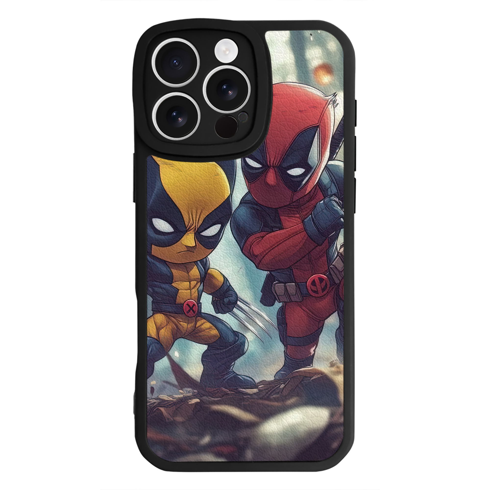 （画像用） Deadpool デッドプール 【iPhone 16シリーズ対応】シリコンスマホケース（レザー調） 材質：シリコン